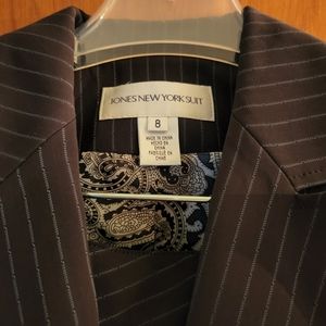 Business Suit, brown, striped, size 8, NWT